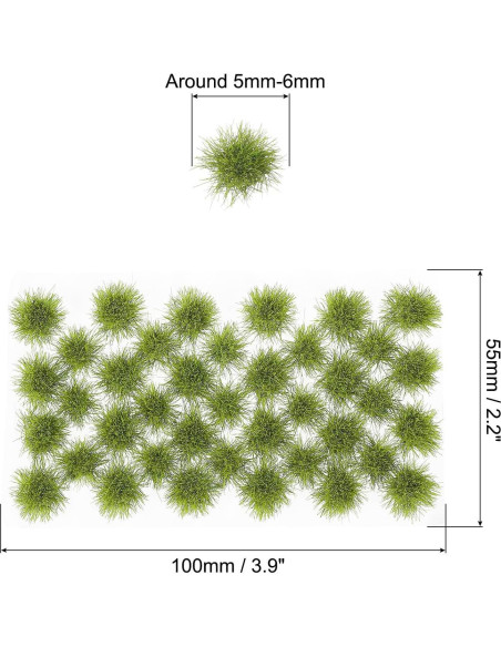 Terreno de Hierba Estática PATIKIL 2 Juegos 56Pcs Verde Amarillo