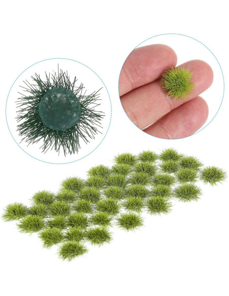 Terreno de Hierba Estática PATIKIL 2 Juegos 56Pcs Verde Amarillo