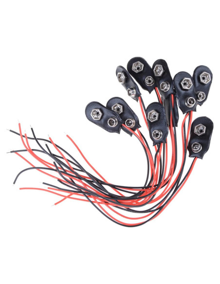 10 Clips de Batería de 9V HiLetgo Tipo I con Cable 15cm