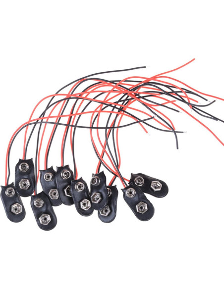 10 Clips de Batería de 9V HiLetgo Tipo I con Cable 15cm