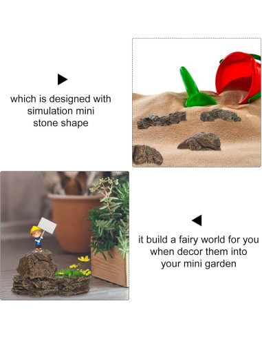 4 Piezas Adornos de Piedra Miniatura DOITOOL para Jardín