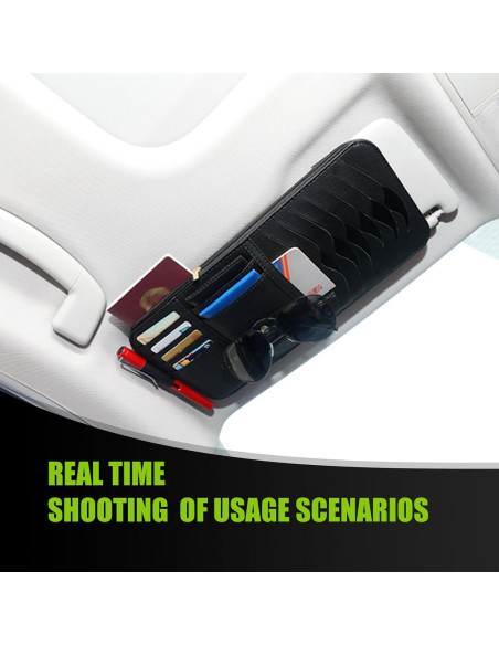 Organizador de Visera para Coche Dawfall - Multi-función Negro