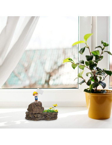 4 Piezas Adornos de Piedra Miniatura DOITOOL para Jardín