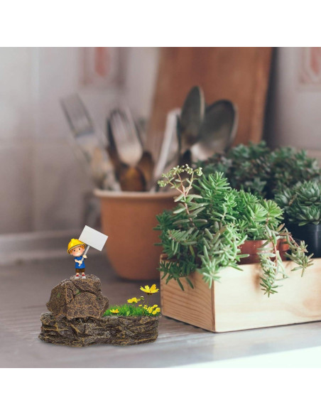 4 Piezas Adornos de Piedra Miniatura DOITOOL para Jardín