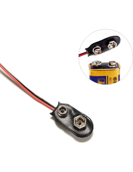 10 Clips de Batería de 9V HiLetgo Tipo I con Cable 15cm