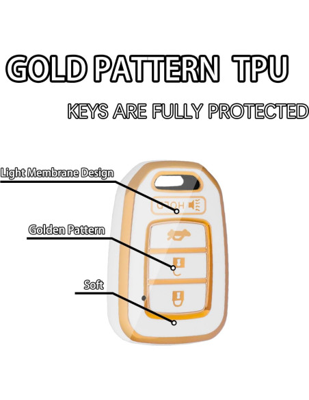 Funda de Llave TPU Blanca WORCAS para Honda Accord Civic CR-V