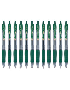 Bolígrafos de Gel Pilot G2 Premium 0.7mm Verde Cazador - 12 Unidades
