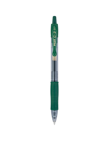 Bolígrafos de Gel Pilot G2 Premium 0.7mm Verde Cazador - 12 Unidades
