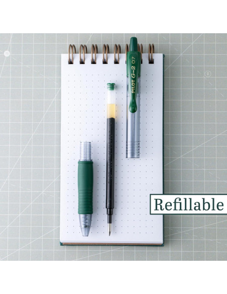 Bolígrafos de Gel Pilot G2 Premium 0.7mm Verde Cazador - 12 Unidades