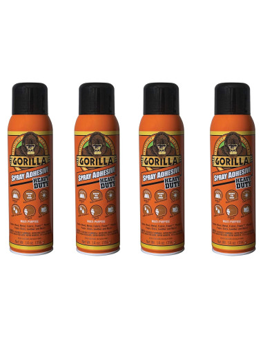 Adhesivo en aerosol Gorilla 4 latas 396g alta resistencia transparente