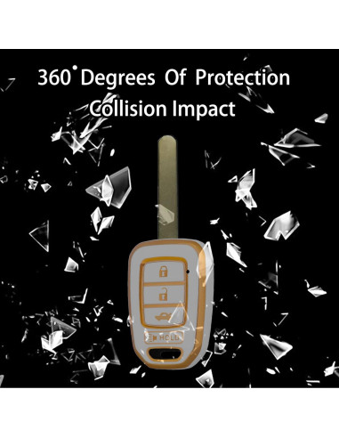 Funda de Llave TPU Blanca WORCAS para Honda Accord Civic CR-V