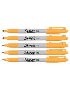 Marcadores Permanentes Naranjas Sharpie Punta Fina - 5 Unidades