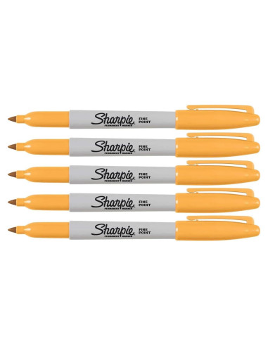 Marcadores Permanentes Naranjas Sharpie Punta Fina - 5 Unidades