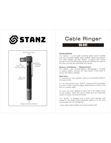 Toner de bolsillo Digiparts para rastreo de cables coaxiales