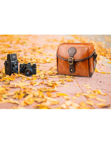 Bolsa de Cámara DSLR Topixdeals Vintage Impermeable Marrón