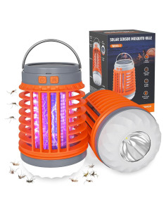 Paquete de 2 Zappers Solares Hywean para Insectos 3 en 1 Naranja