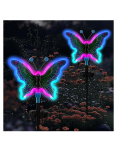 Luces solares de mariposa TopRuifeng - 2 paquetes, azul claro