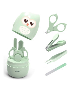 Kit de Cuidado de Uñas para Bebés YIVEKO 4 en 1 Verde