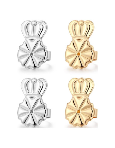 Elevadores de Pendientes DELECOE Hipoalergénicos Ajustables Oro 14K