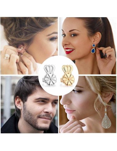 Elevadores de Pendientes DELECOE Hipoalergénicos Ajustables Oro 14K