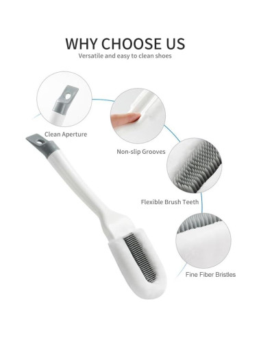 Cepillo de Limpieza de Zapatos Feelorna Blanco 24 cm Suave