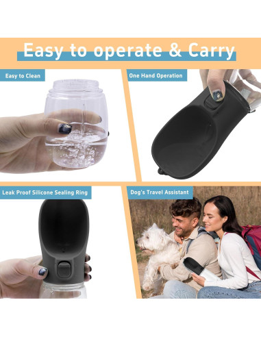 Botella de Agua Portátil para Perros Maiiu 550ml - Antifugas