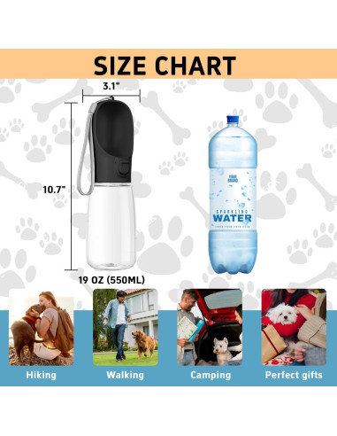 Botella de Agua Portátil para Perros Maiiu 550ml - Antifugas