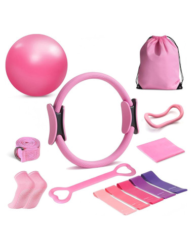 Kit de Pilates para Mujeres Yuheybe - 13 Piezas con Anillo y Pelotas
