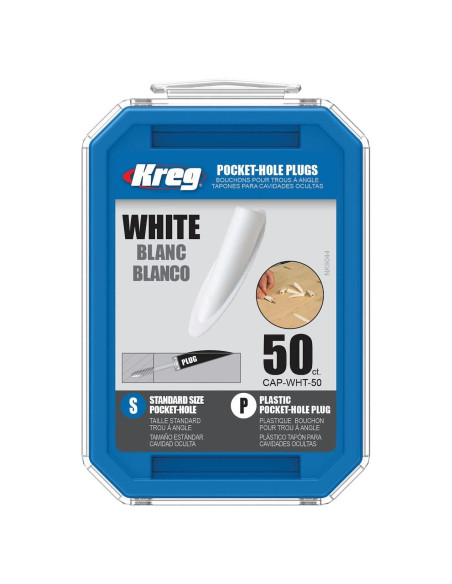 Tapones de Plástico Blancos Kreg TAP-WHT-50 - 50 Unidades