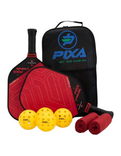 Conjunto de 2 Palas de Pickleball PIXA Fireblade 16mm con 4 Pelotas
