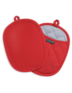 Juego de 2 agarraderas de silicona Rorecay 25x19.3cm Rojo
