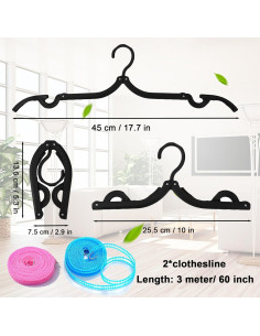 24 Perchas de Viaje Plegables Smilixin Antideslizantes 2