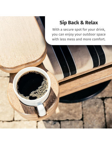 Soporte para Vaso LuxCraft para Silla Adirondack - Marrón Castaño