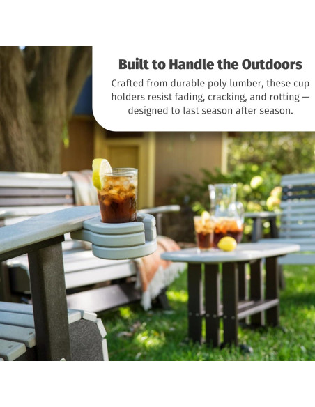 Soporte para Vaso LuxCraft para Silla Adirondack - Marrón Castaño Soporte para Vaso LuxCraft para Silla Adirondack - Marrón Castaño