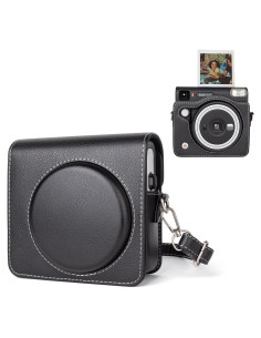 Funda Protectora de Cuero PU para Fujifilm Instax SQ40 - Negra
