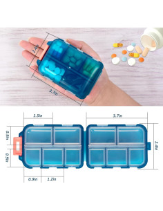 Estuche Organizador de Pastillas CUALFEC 2 Paquetes 10 Compartimentos 2