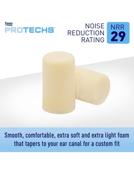 Tapones de espuma Flents Protechs 100 pares NRR 29 dB
