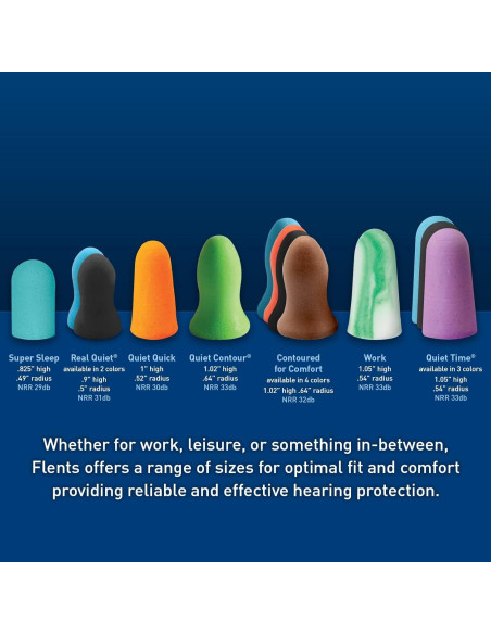 Tapones de espuma Flents Protechs 100 pares NRR 29 dB