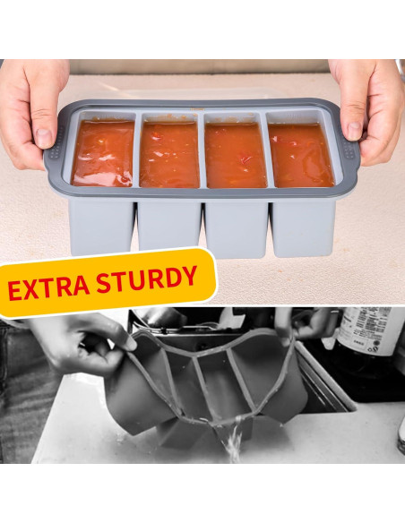 Bandeja de congelación Aichoof 1.5 Taza con tapa - 2 Pack Gris