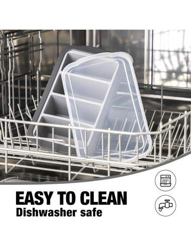 Bandeja de congelación Aichoof 1.5 Taza con tapa - 2 Pack Gris