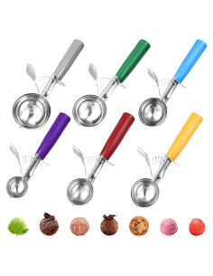 Juego de 6 cucharas para helado y galletas MBAIYO - Acero inoxidable