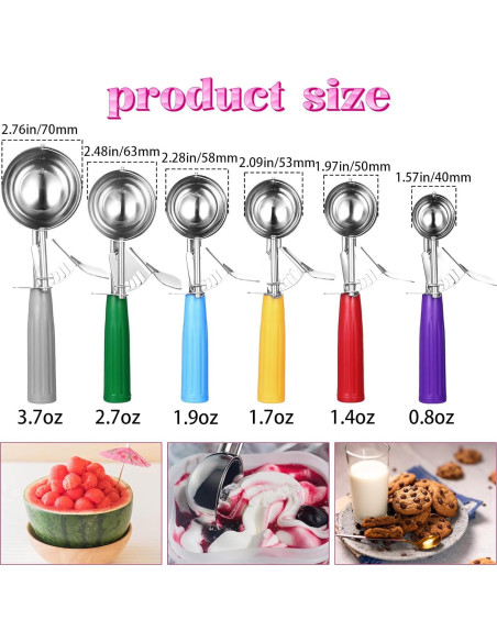 Juego de 6 cucharas para helado y galletas MBAIYO - Acero inoxidable