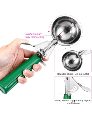 Juego de 6 cucharas para helado y galletas MBAIYO - Acero inoxidable