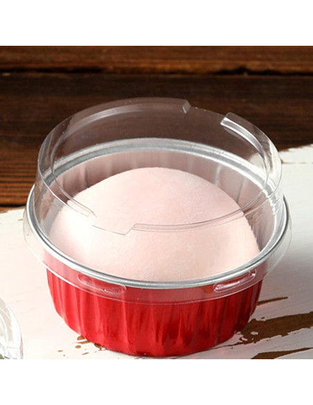 100 Ramequines Desechables DEAYOU 5oz Aluminio Rojo