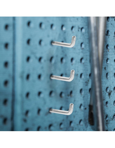 Ganchos de Pegboard Garneck 12 Pcs Alta Resistencia 5.8cm Plata