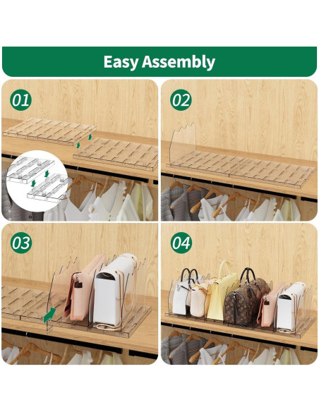 Organizador de Bolsos JXMTING 8 Capas Transparente Ajustable