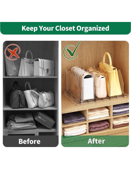 Organizador de Bolsos JXMTING 8 Capas Transparente Ajustable