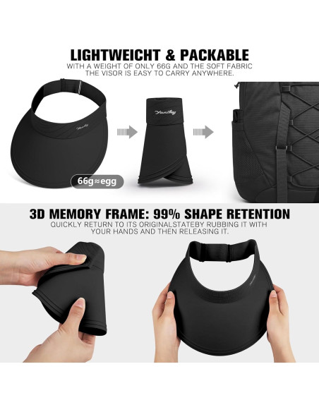 Visera de sol YANIKY para mujeres con ala ancha UPF50+