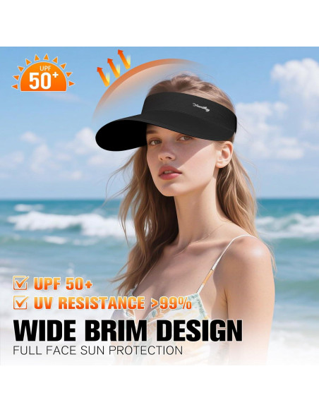Visera de sol YANIKY para mujeres con ala ancha UPF50+