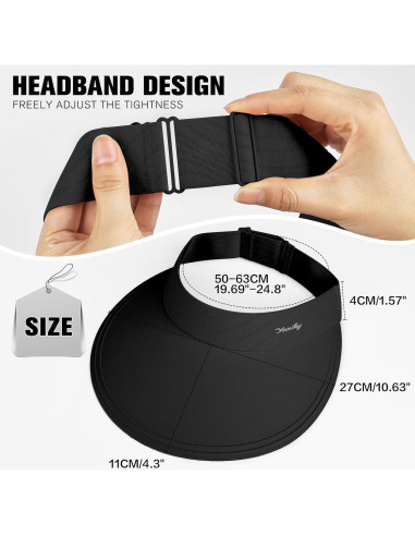 Visera de sol YANIKY para mujeres con ala ancha UPF50+